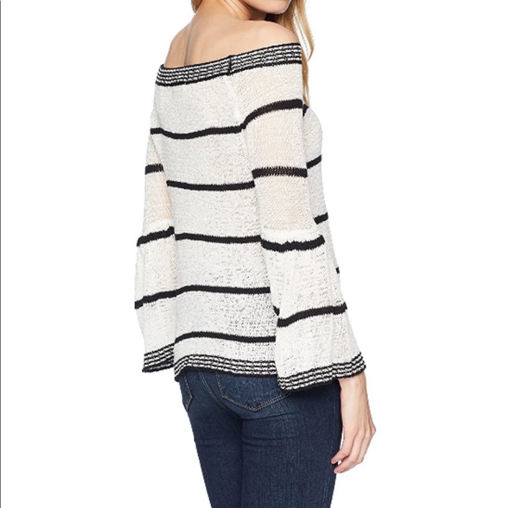 BB Dakota Black and White Off-the-Shoulder Sweater - Medium - Picture 2 of 6